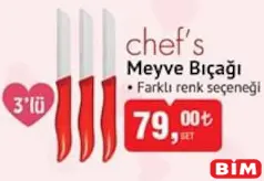 CHEF'S MEYVE BIÇAĞI 3'LÜ CHEF'S MEYVE BIÇAĞI 3'LÜ